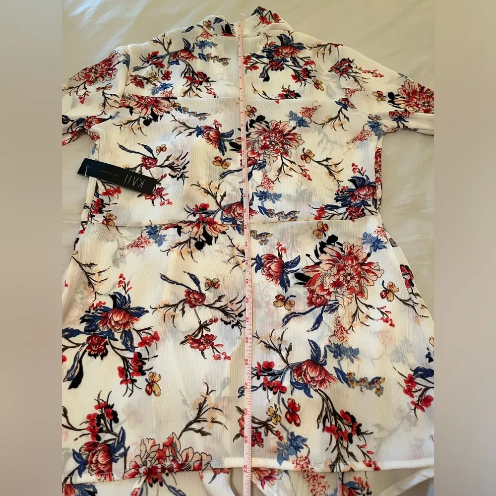 Kaii Los Angeles NWT Ivory Floral Kimono Jacket Size M White Size M - Image 7