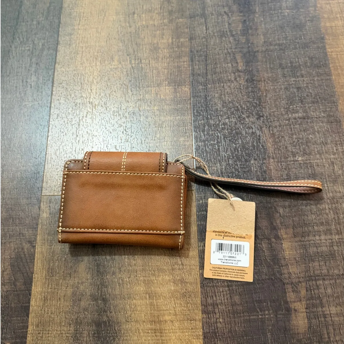 New Tony Lama Brown Leather Wristlet Wallet RFID Snap Closure Western Style - Image 2