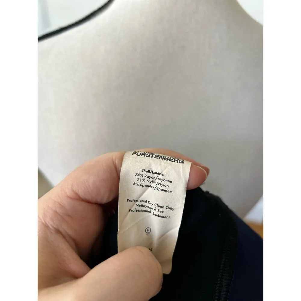 Diane Von Furstenberg Tali Navy & Black Sleeveless Sheath Dress - Image 9