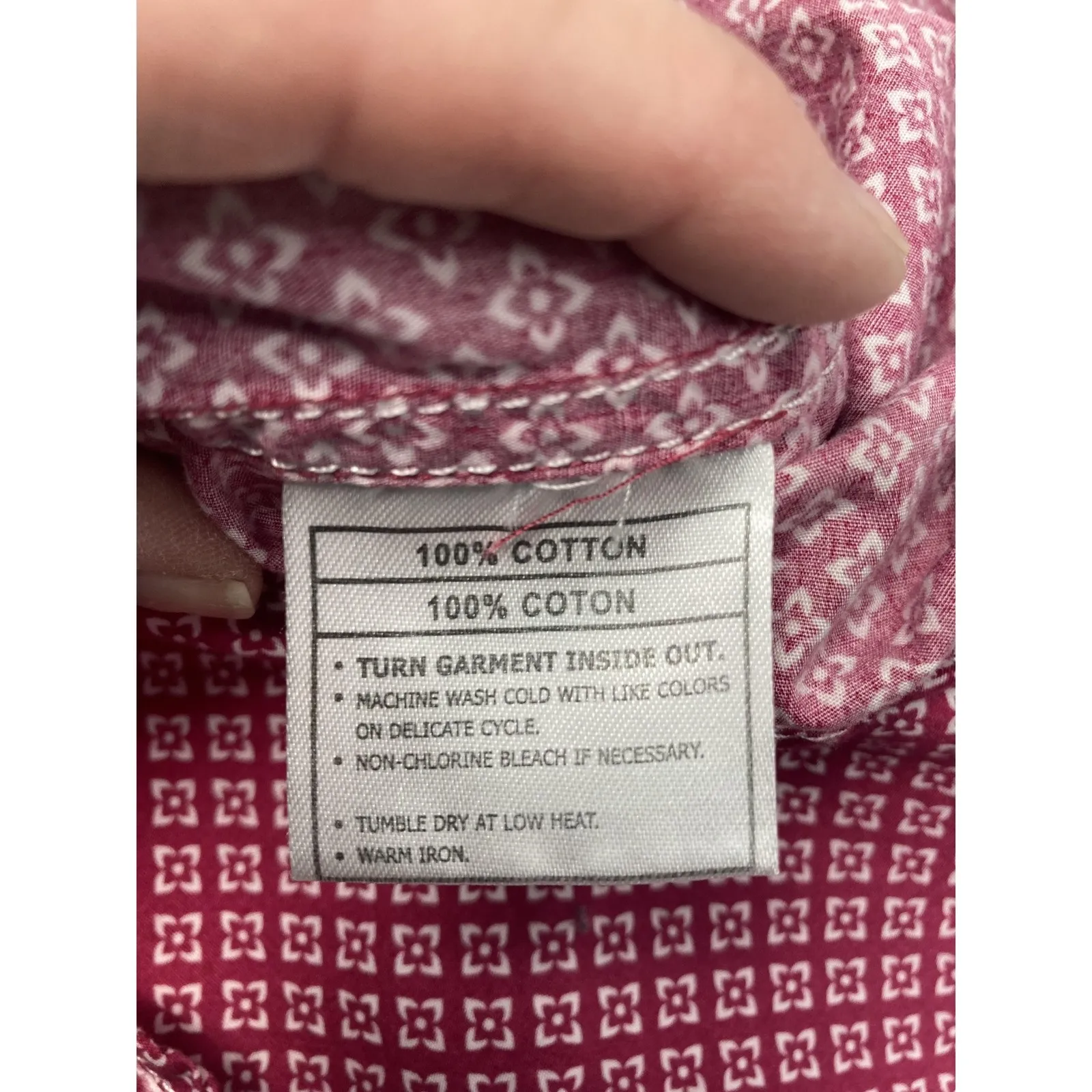 Ariat Red Patterned Western Shirt – Long Sleeve, Size XL‎ - Image 6