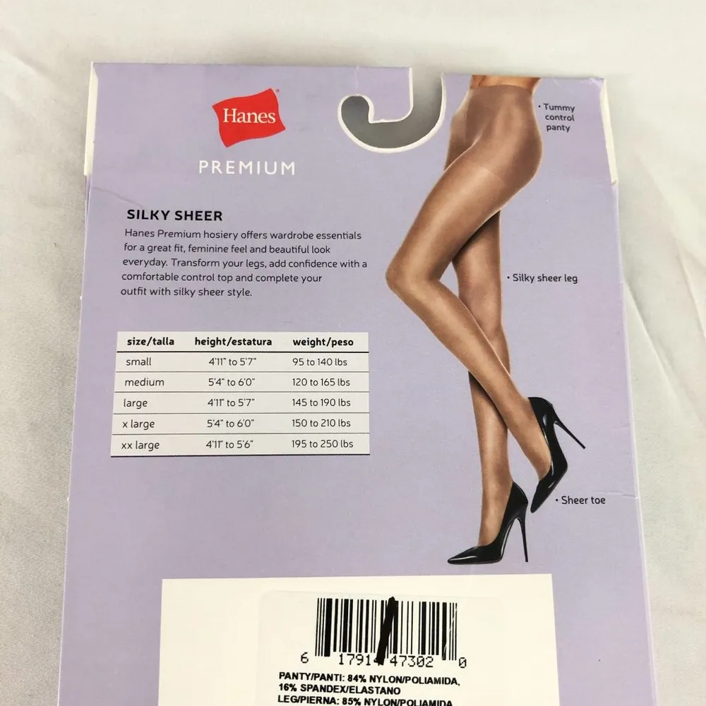 Hanes Premium Pantyhose Silky Sheer Lighter Covera - Image 3
