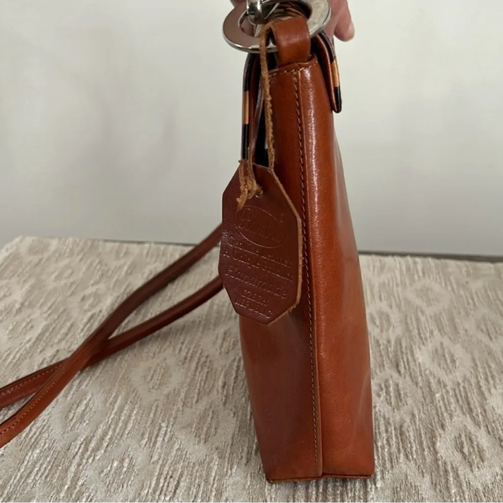 Bambas Work of Art Koala Bear Print Flap Over Leather Crossbody Brown - Image 3