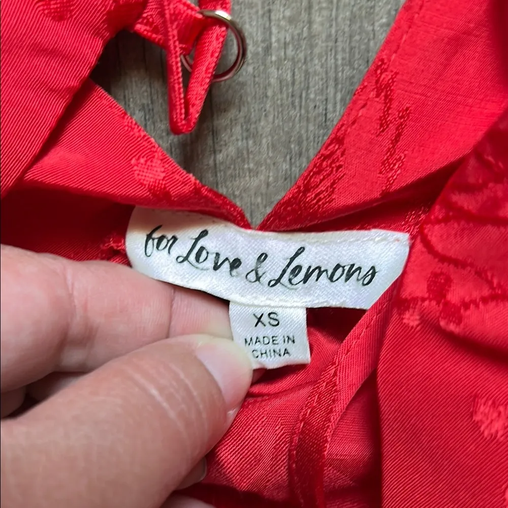 For Love And Lemons Red Asymmetrical Ruched Sundress - Image 2