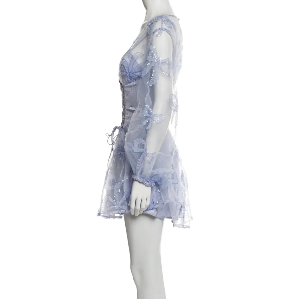 For Love & Lemons Corset Presley Mini Blue Fairycore Dress Size Small NWT - Image 4