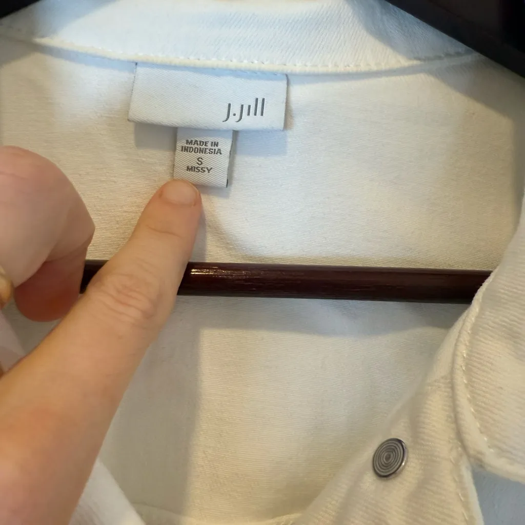 J. Jill Womens White Lightweight Denim Jacket - Image 2