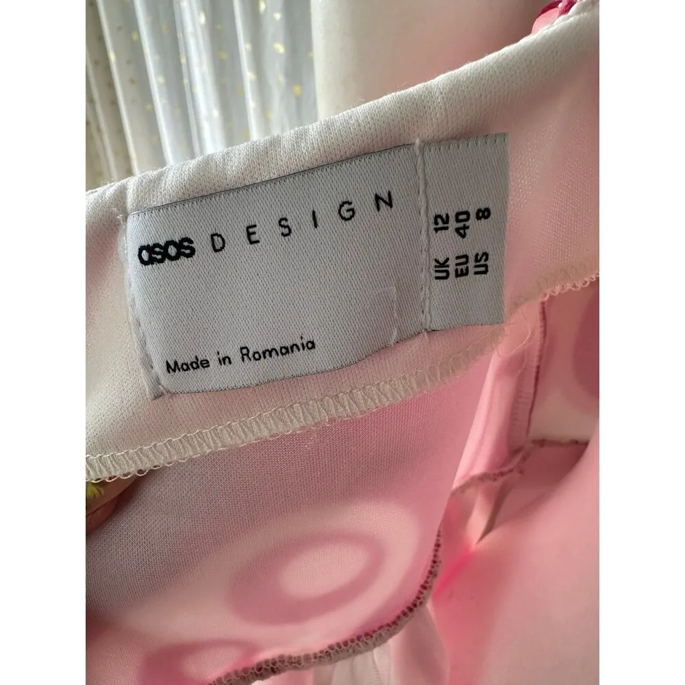 ASOS DESIGN Cupped Corset Bodice Retro Oversized Paisley Midi Prom Scuba Dress 8 - Image 6