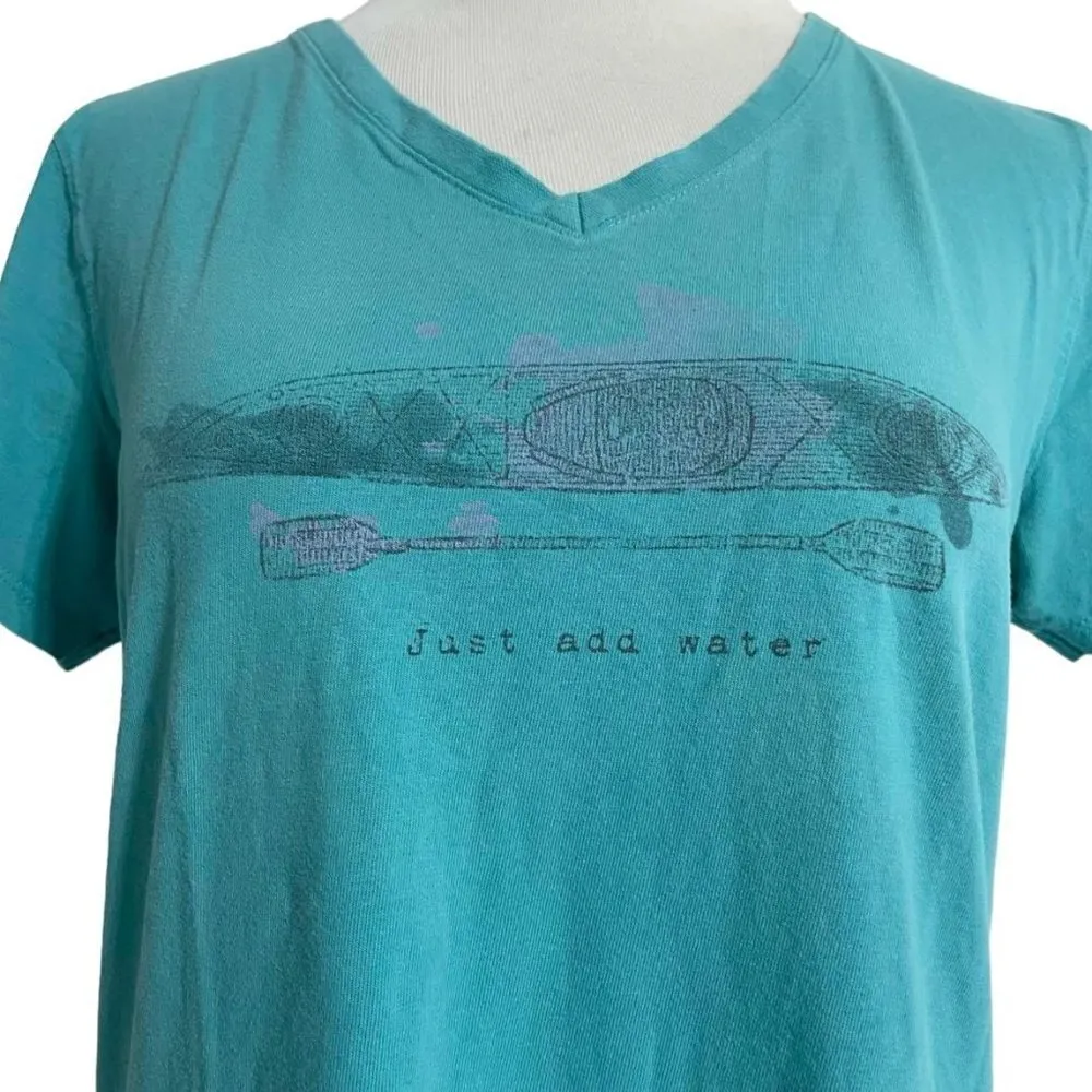 Life is Good Medium Short Sleeve Tee Shirt Just Add Water Canoe Kayak - Image 2