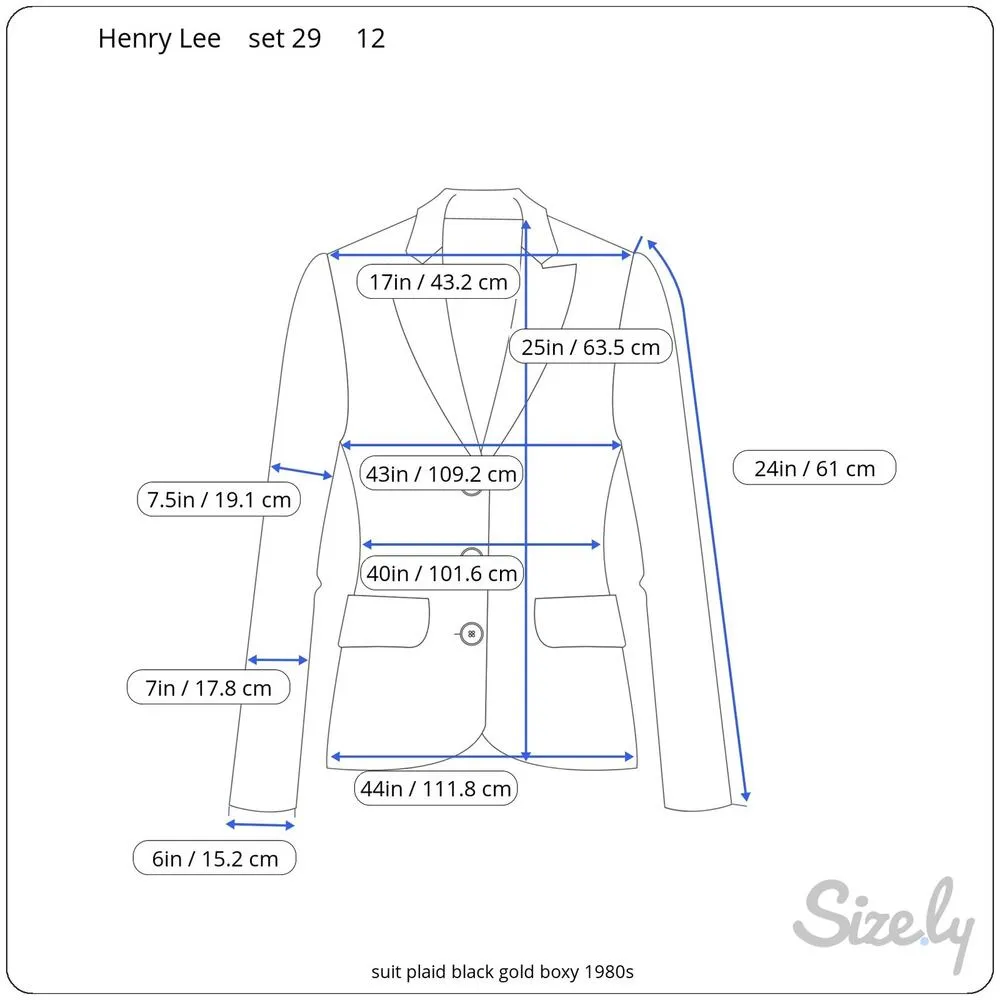 suit plaid black gold boxy 1980s Size 12 - Image 3