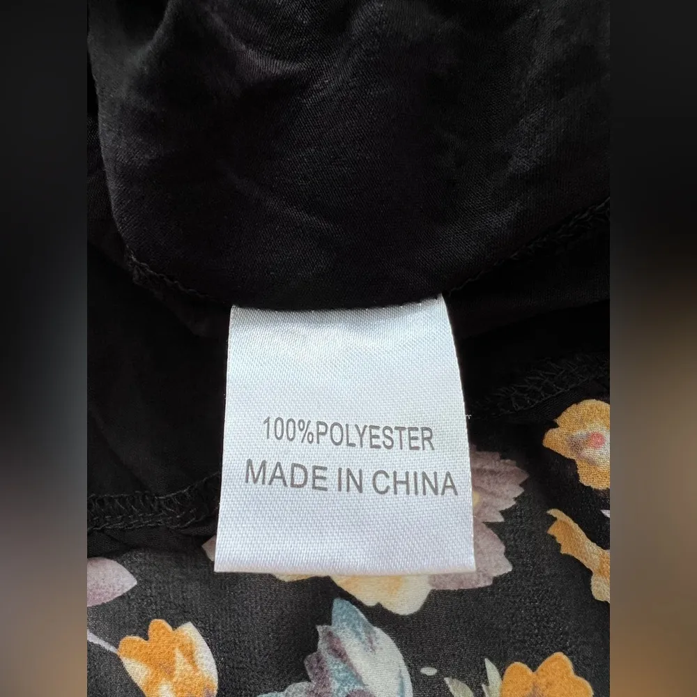 Hello Molly Black Floral Surplice Midi Dress babydoll lightweight 4 - Image 6