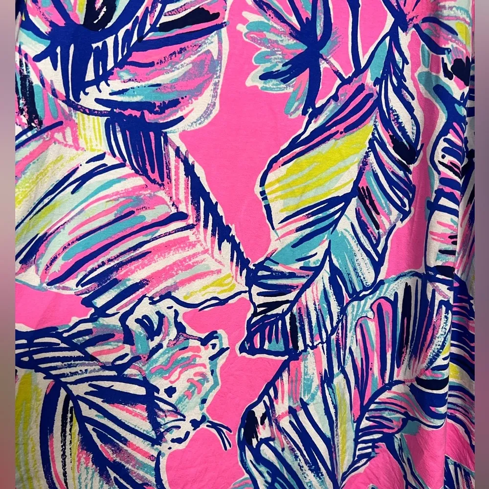 Lilly Pulitzer Somerset Open Shoulder Tiki Pink Cabana Dress - Image 4