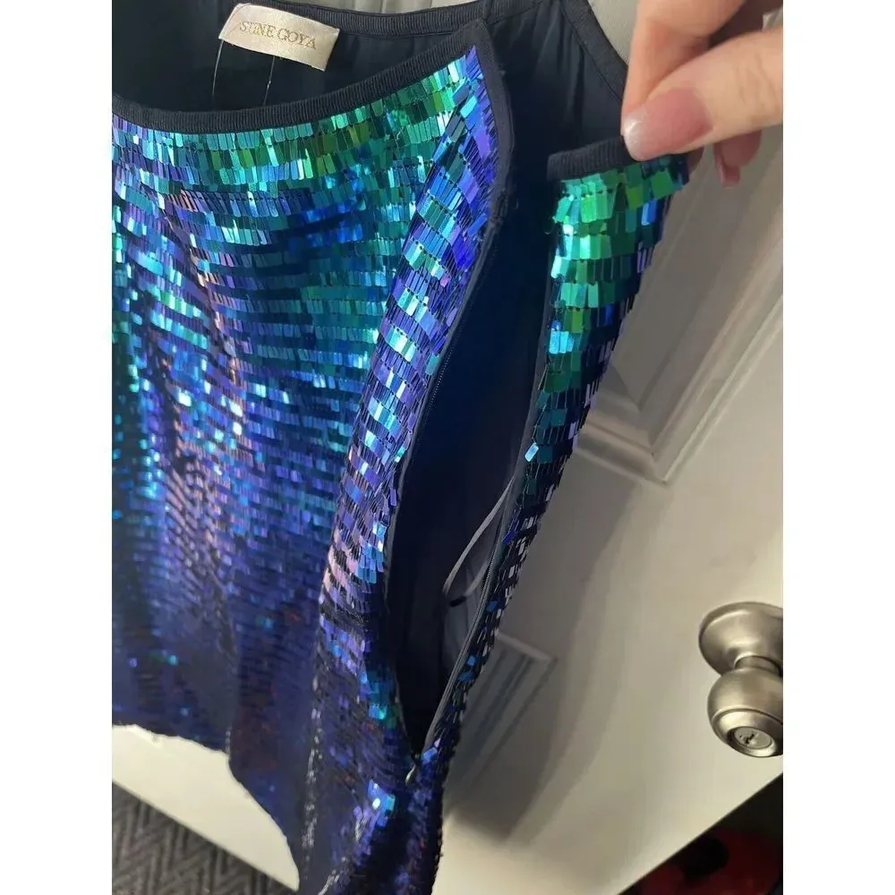 Stine Goya Acanthus Sequin Mini Dress Medium New With Tags Colorful Woman’s Green - Image 7