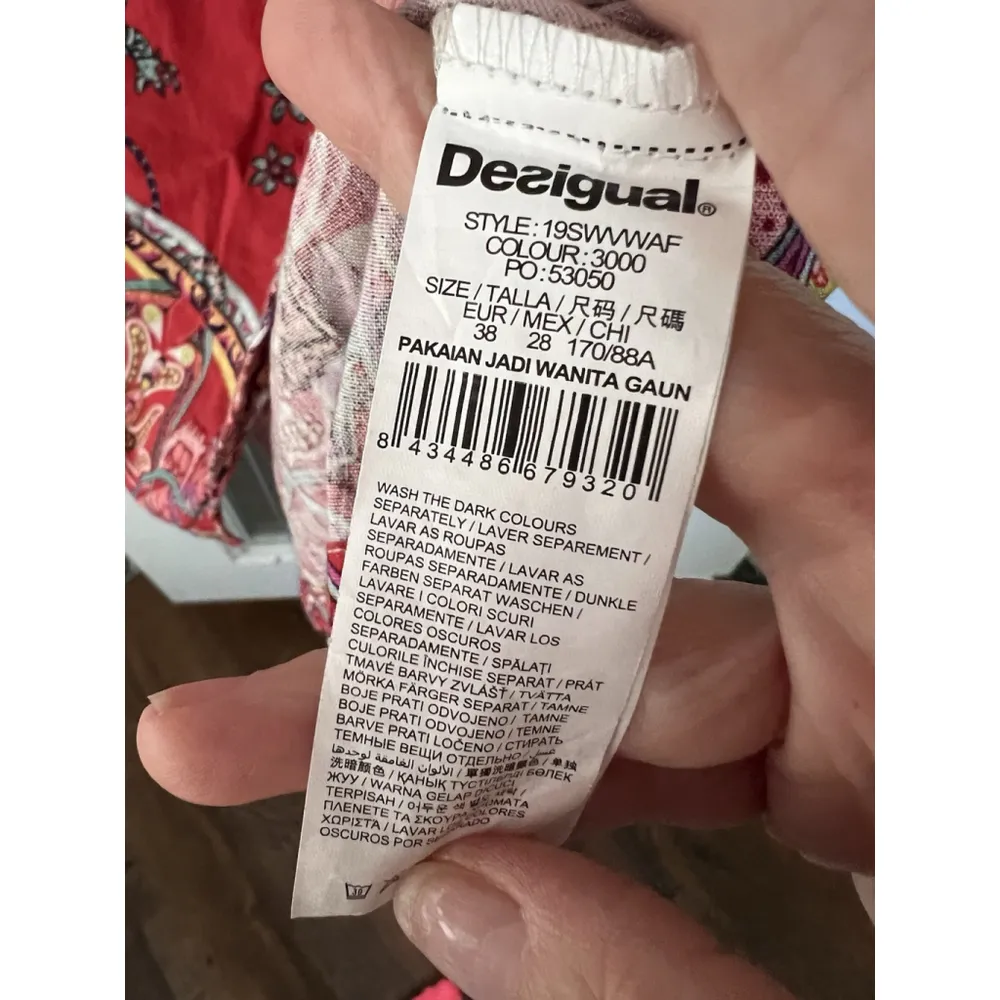 DESIGUAL Red Lisa Foulard Linen Blend Sleeveless Shift Dress Size 38 US S - Image 8