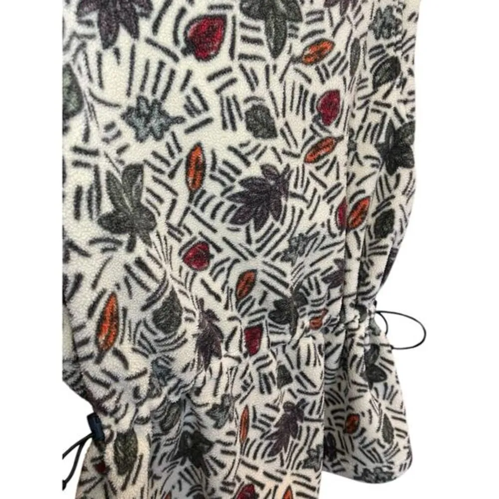 The North Face Women Large Vintage Zip Up Sweater Vest Fleece 90s Leaves Pattern - Image 9