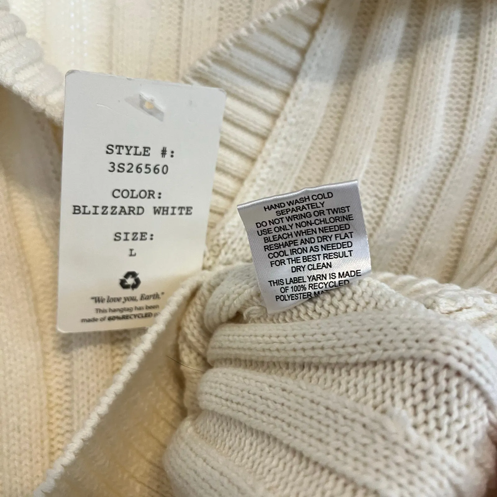 Hippie Rose Cream Pullover Crop Sweater Size‎ Large - Image 9