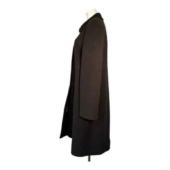 Elegant Black‎ Wool and Cashmere Blend Coat - Image 2