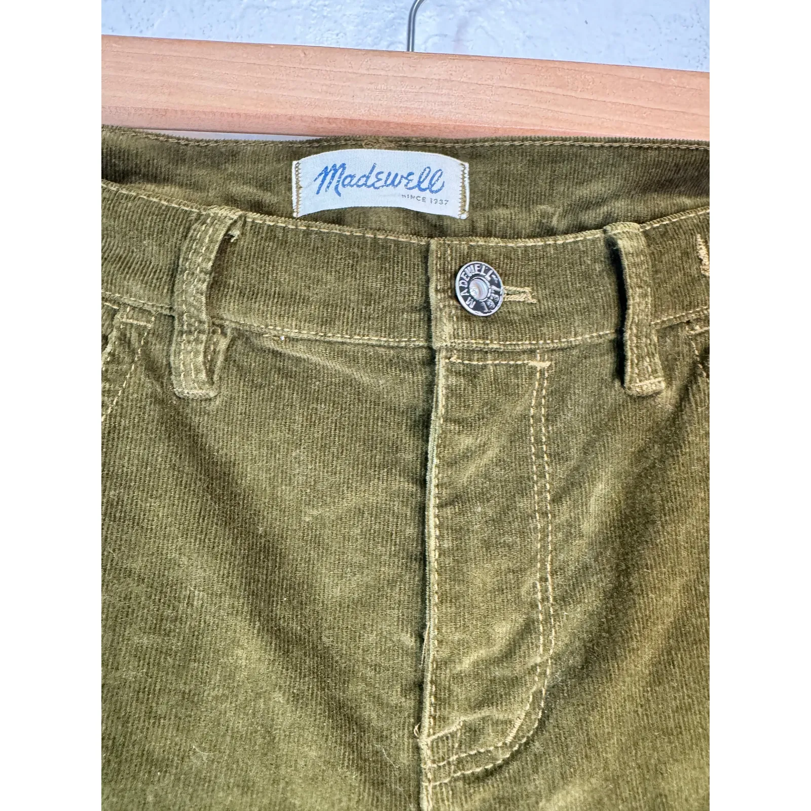 Madewell Classic Straight Jeans Corduroy Edition 03605 Size 31X32 NEW Green - Image 3
