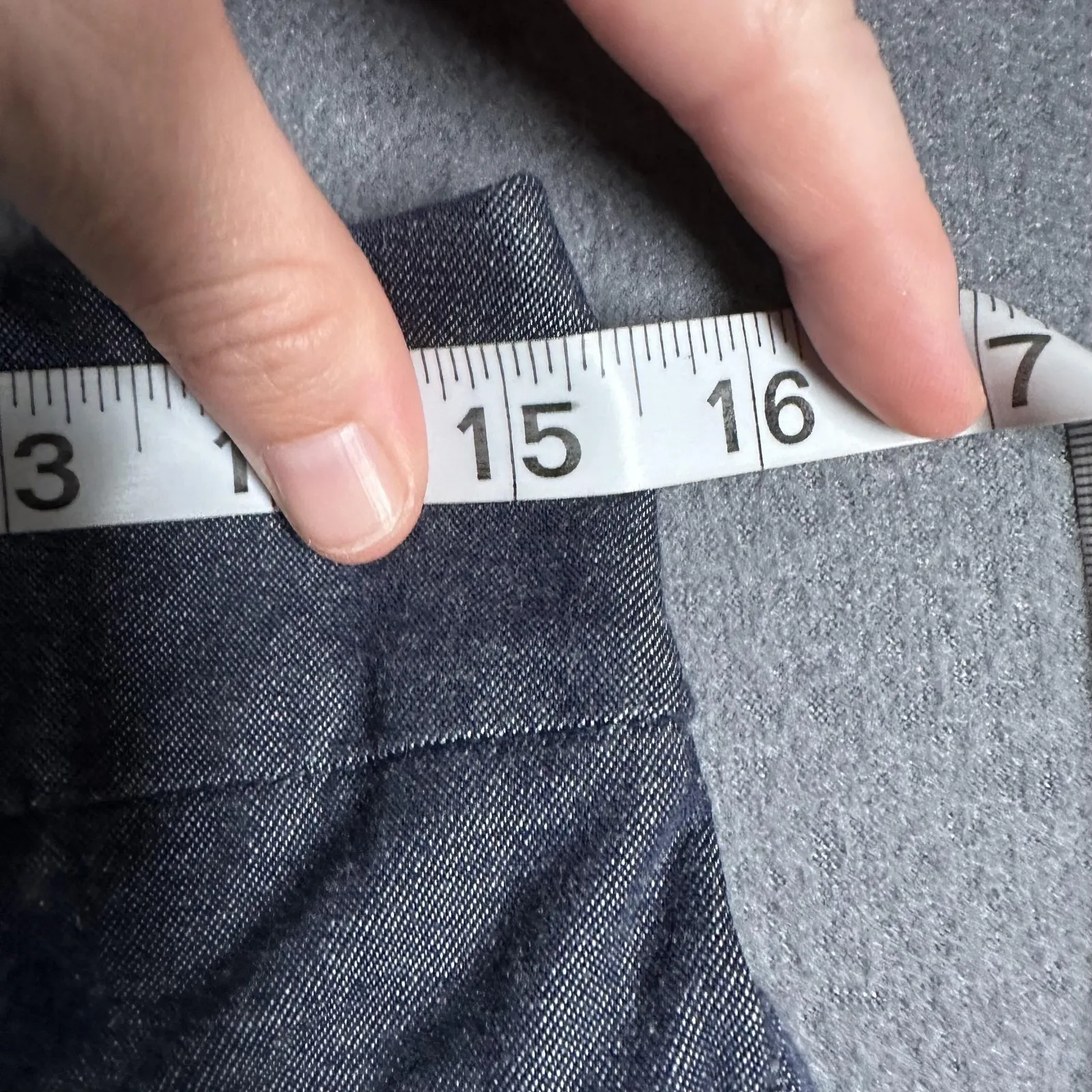 Ann Taylor Factory Pants Womens 2 Blue Chambray Stretch Ankle Cropped Leg Work - Image 12