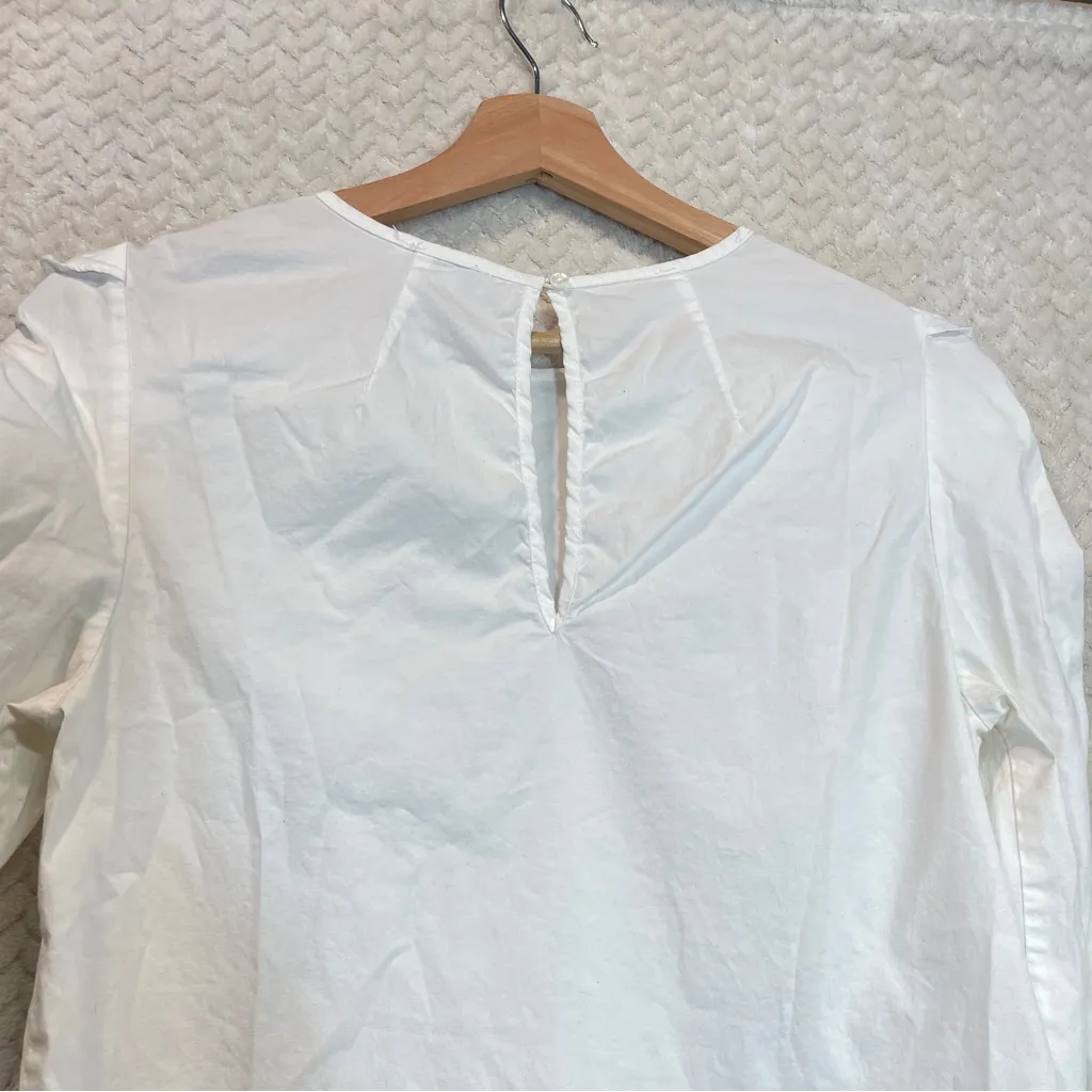 Kenar Cottagecore Womens White Ruffle Long Sleeve Casual Blouse Size Small - Image 9