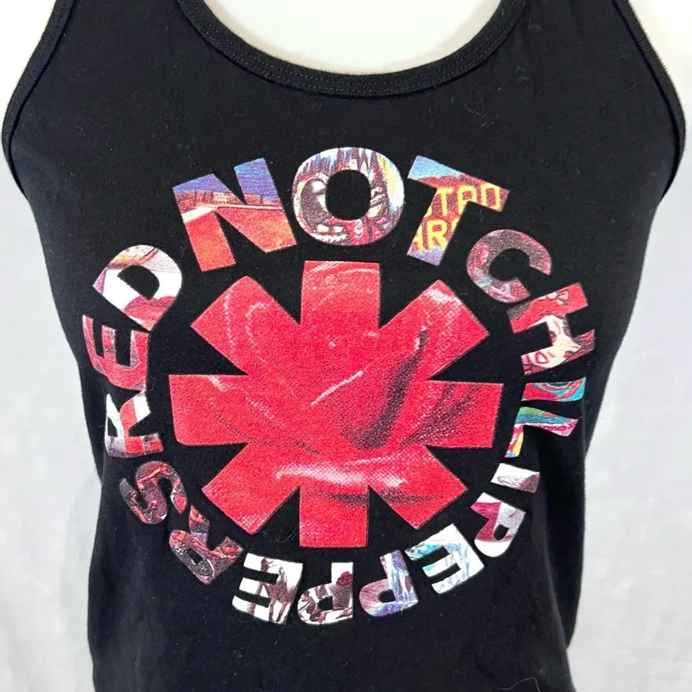 Red Not Chili Peppers black graphic racerback tank top size small - Image 2