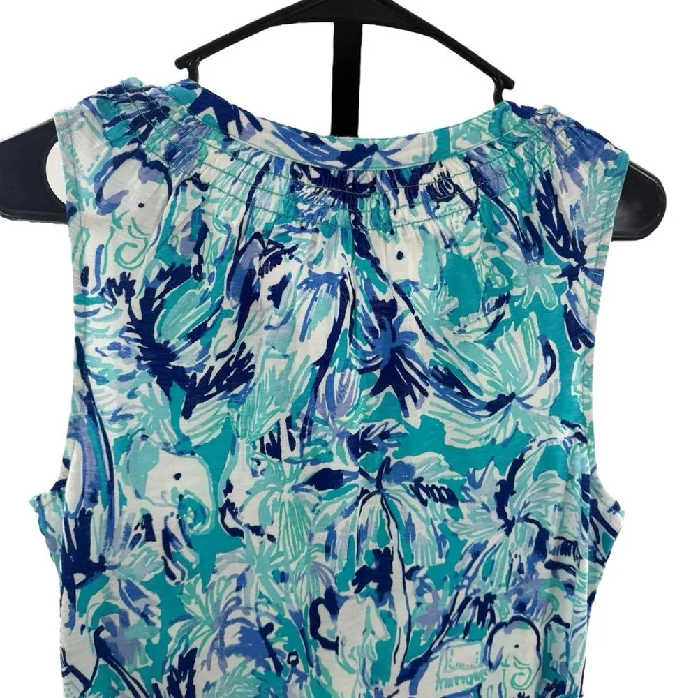 Lilly Pulitzer Women’s M Essie‎ Maxi Dress Elephant Appeal Tropical Turquoise - Image 10