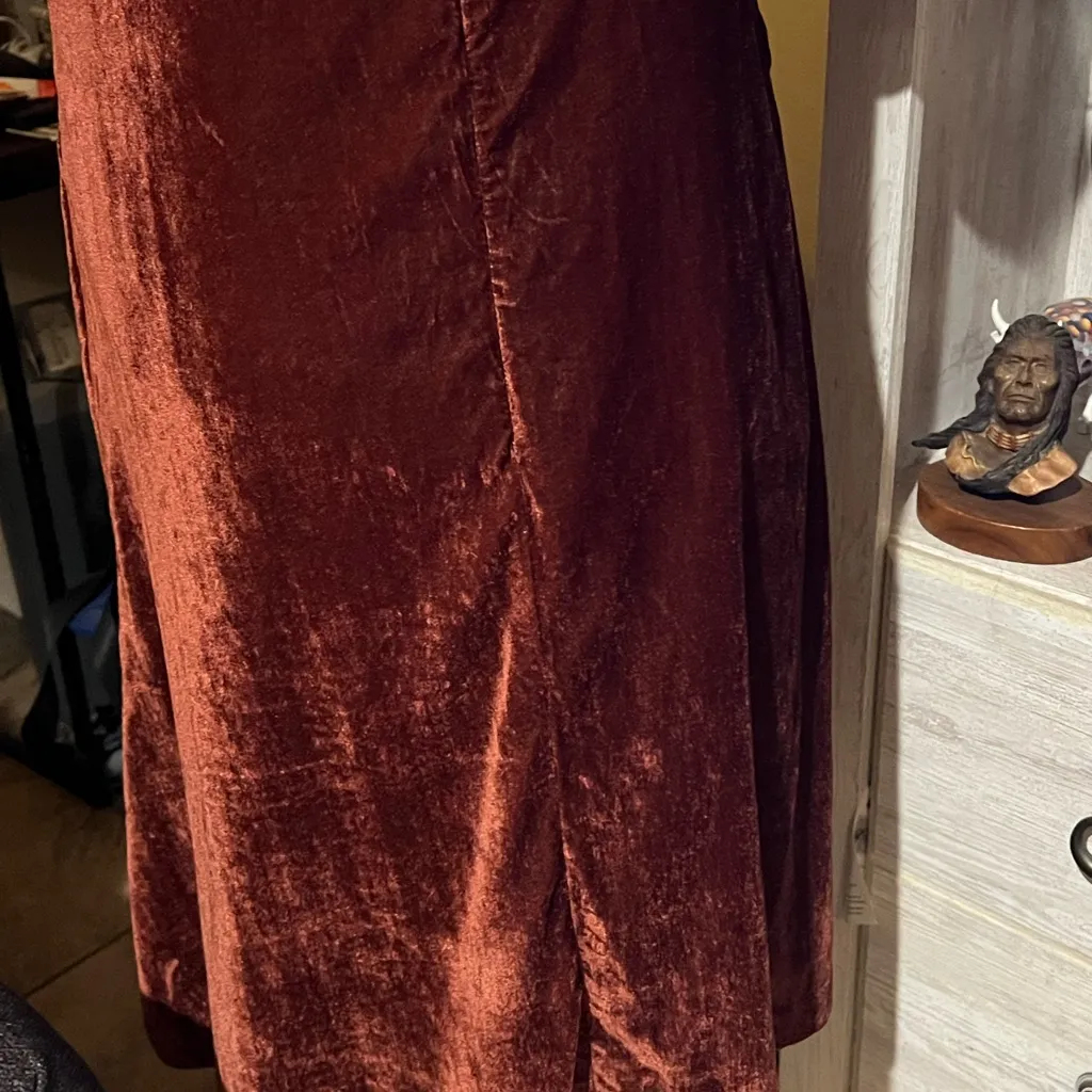 Elegant Velvet smocked Dress in Rich Brown Ivy Jane size S - Image 5