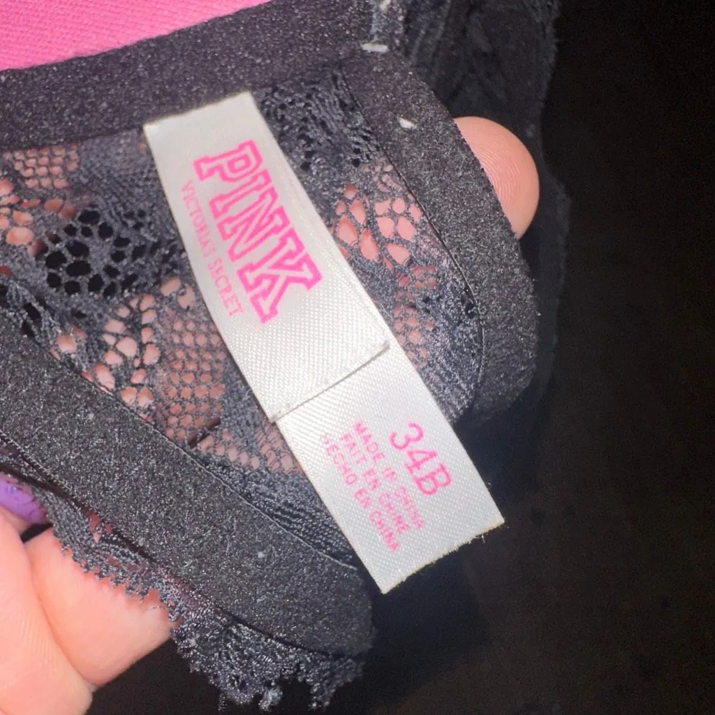 Victoria’s Secret lace racerback front clasp 34B black bra - Image 3