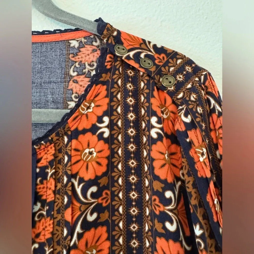 Matilda Jane Once Upon a Time Boho Artsy Long Sleeve Blouse Floral Size XL - Image 4