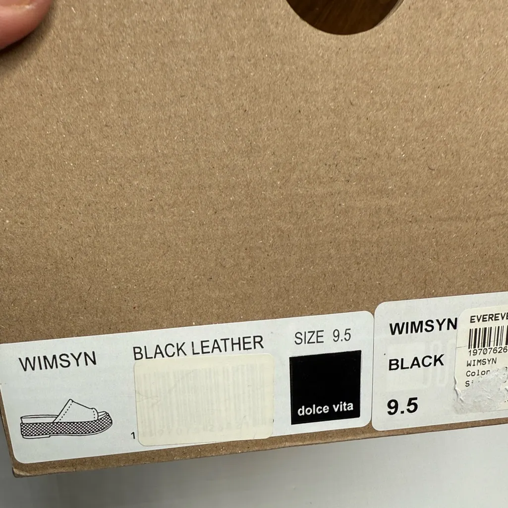 Evereve Dolce Vita Wimsyn Platform Black Leather Sandals New in Box Sz 9.5 - Image 10