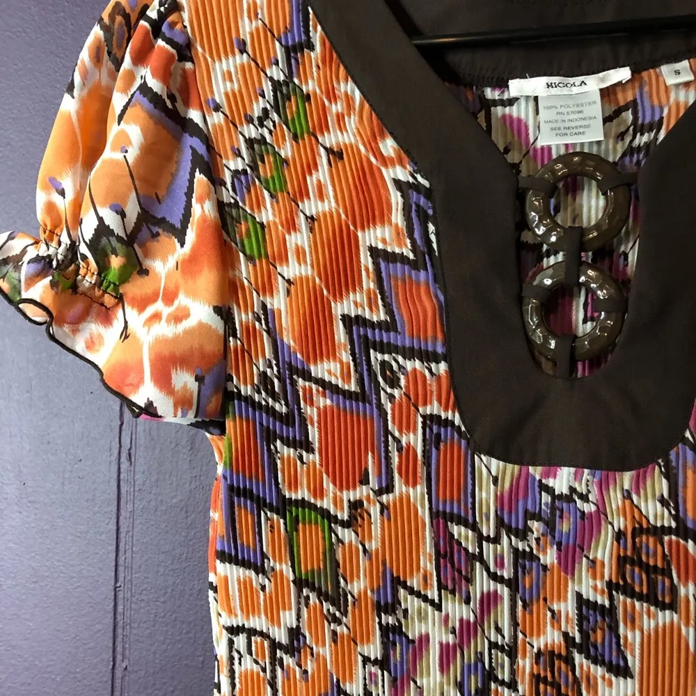 Small short puff sleeves ripple style Purple - Image 3