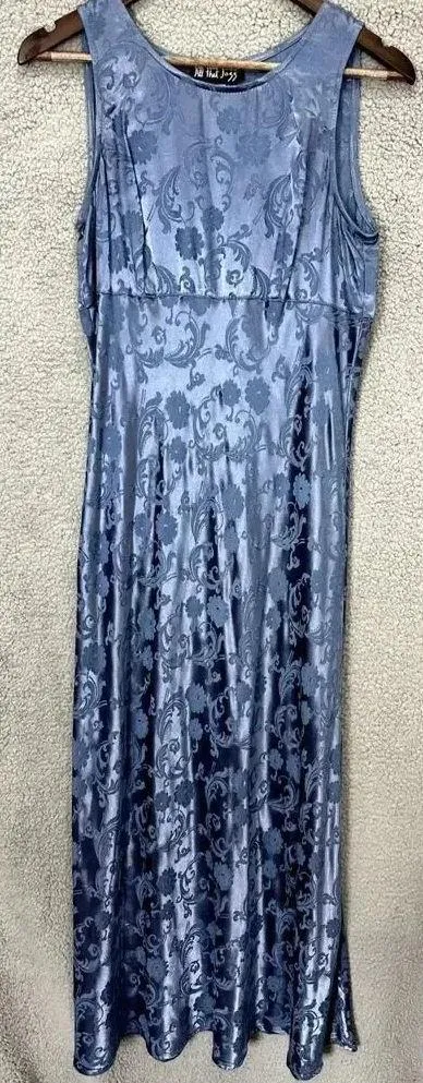 VTG 90s All That Jazz Floral fairy Grunge Flower blue Midi Sun Slip Dress 13/14 - Image 1