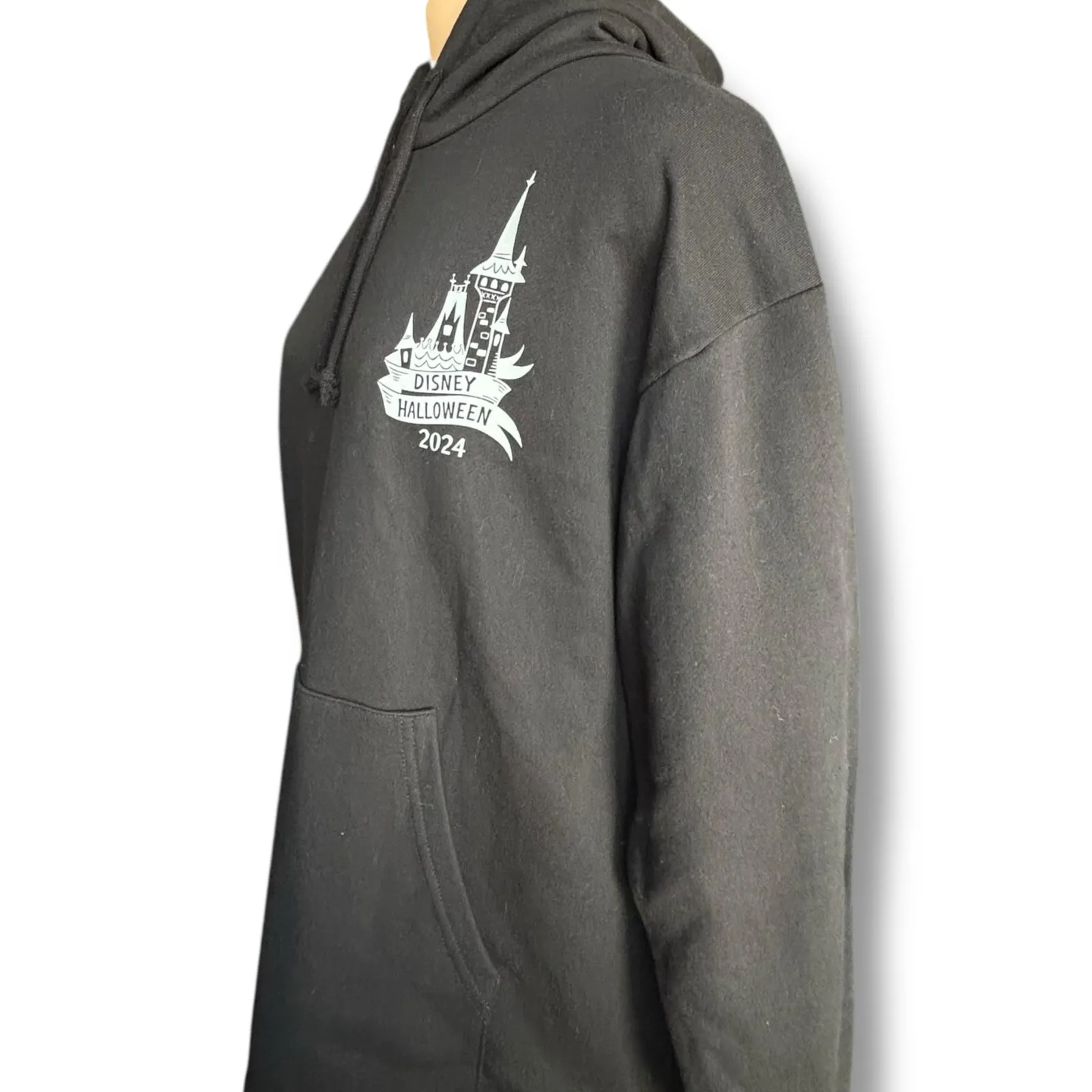 Disney Tokyo Resort Halloween 2024 Black Hoodie Sweatshirt Boo To You Ghost - Image 4