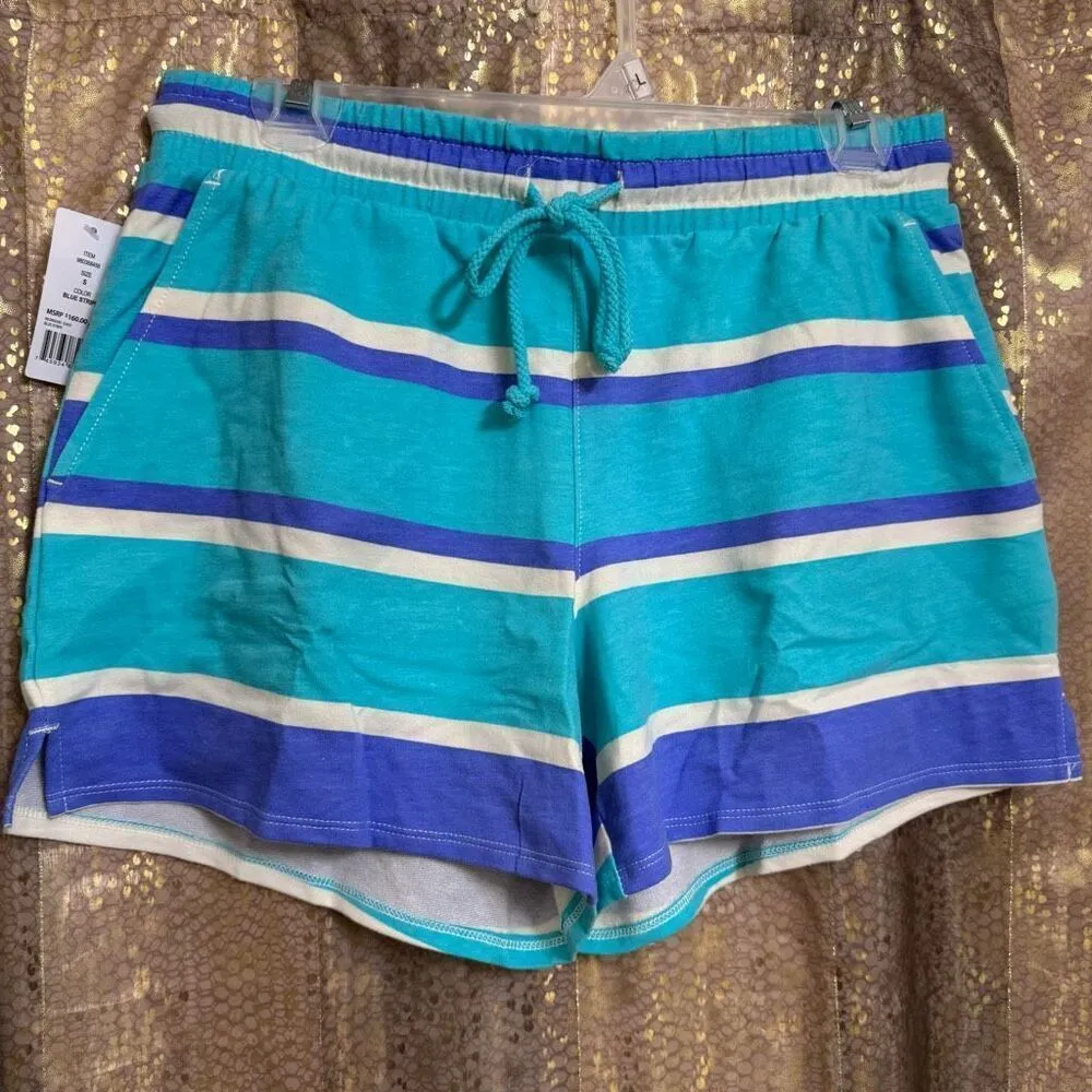 Wildfox Purple Aqua Striped Sleep Lounge Top Shorts 2 Piece Set Small NWT - Image 9