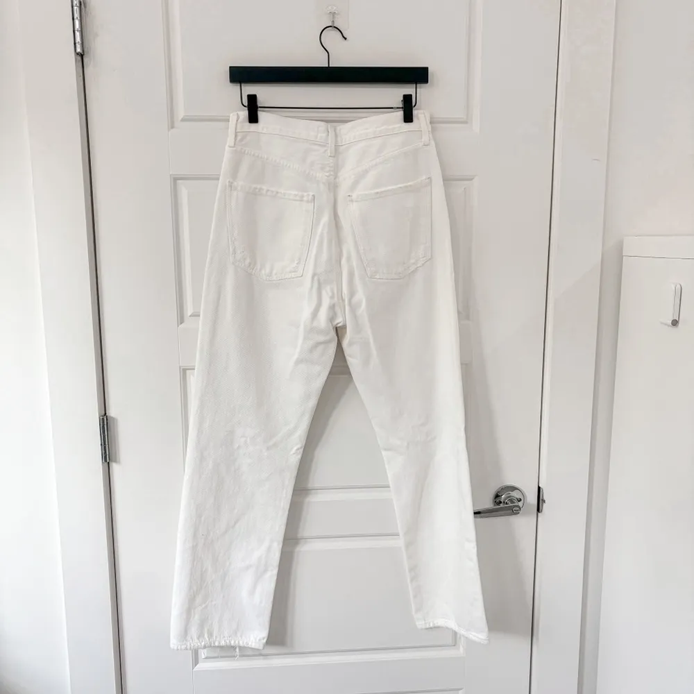 AGOLDE 90's Mid Rise Denim Loose Fit Distressed Jeans Enamel - Image 8