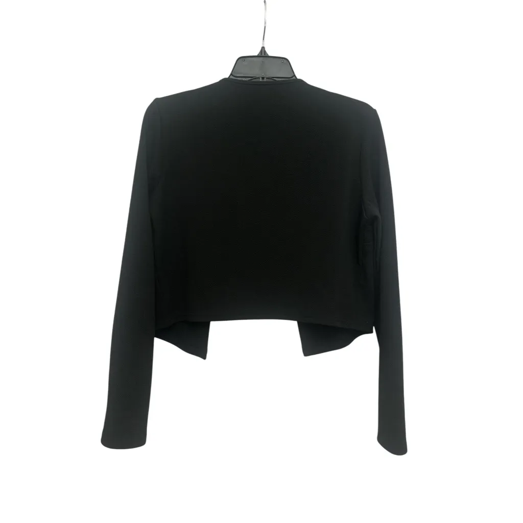 Cropped Open Front Nautical Button Blazer Size Medium Preppy Black - Image 2