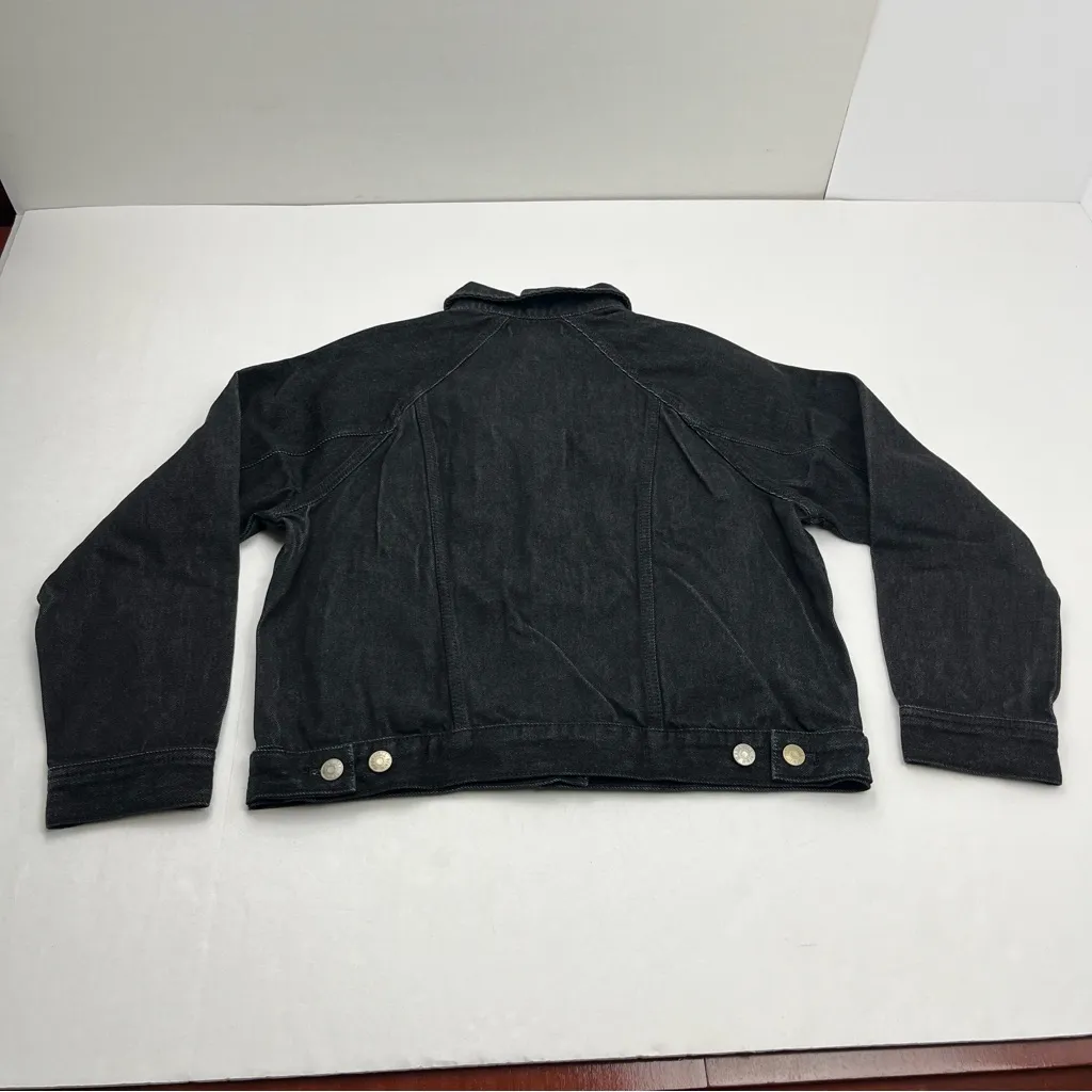 Madewell Oversized Jean‎ Jacket Womens XS Black Lunar Wash 100% Cotton M4230 NEW - Image 12