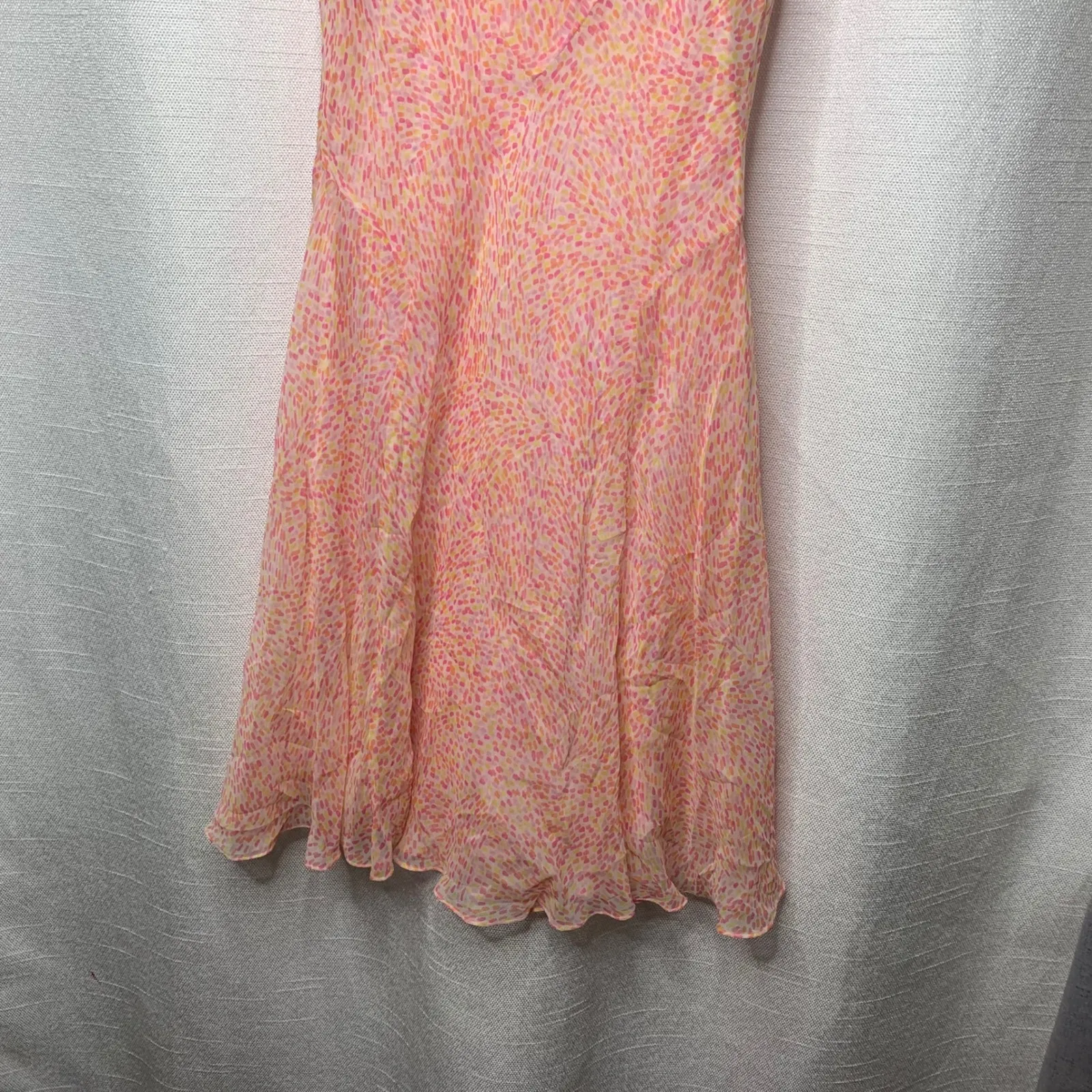 Vintage 90s‎ silk lettuce hem fairy pink mini dress size 10 romantic feminine - Image 7