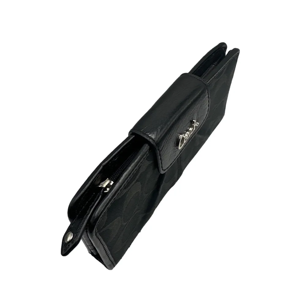 COACH Black Signature Canvas Ashley Wallet - Image 4