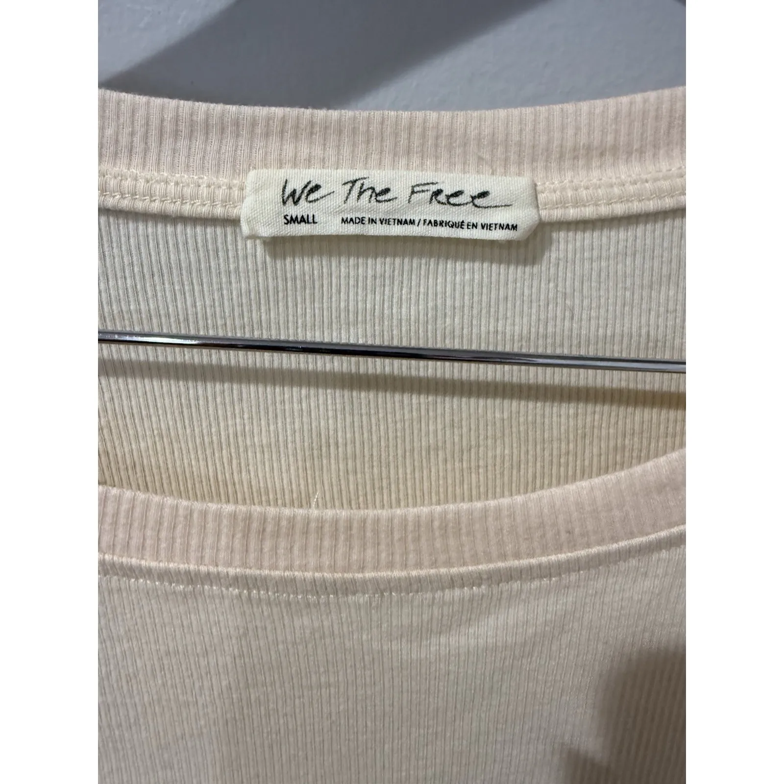 Free People Feelin'‎ It Oversized Tee Peach Alabaster Patchwork Small - Image 3