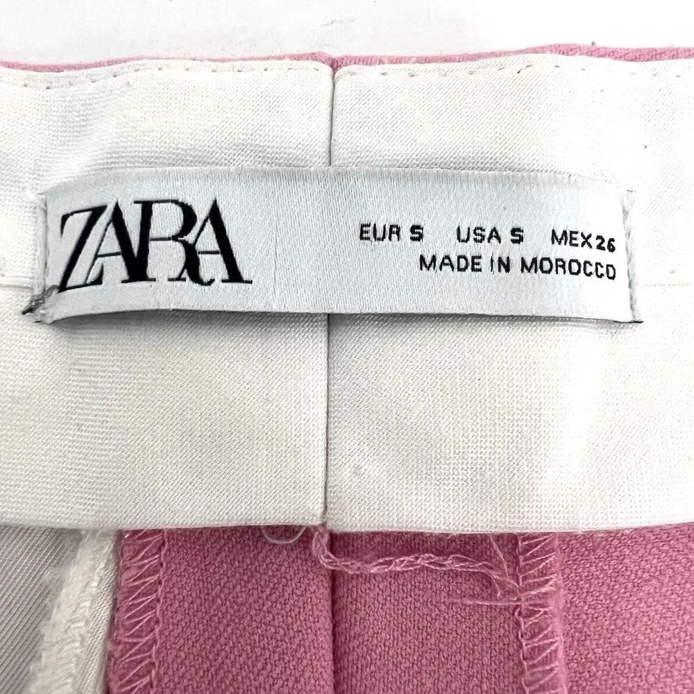 Zara High Waisted Wide Leg Pants Trousers Dressy Barbie Pink Women's Size S - Image 8