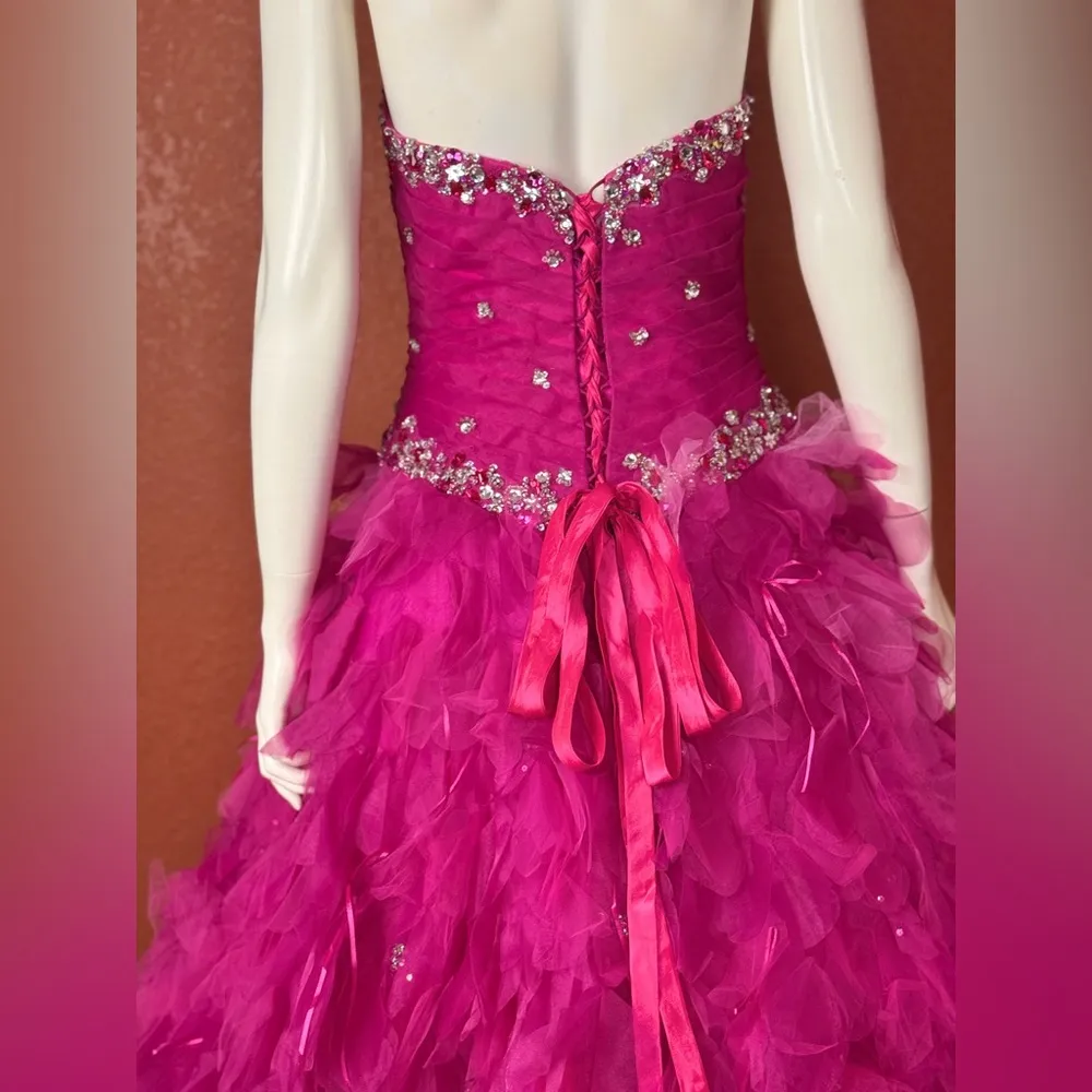 MoriLee Vibrant Pink Quinceañera Dress Size 12 - Image 6
