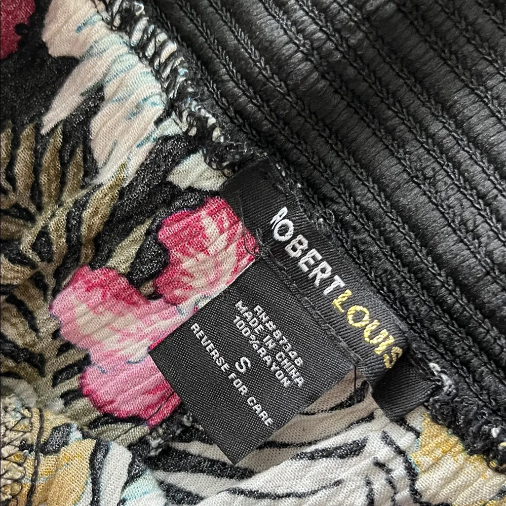 Vintage Hawaiian Tropical Floral Print Women's Pants with elastic waistband 90s Pink - Image 8