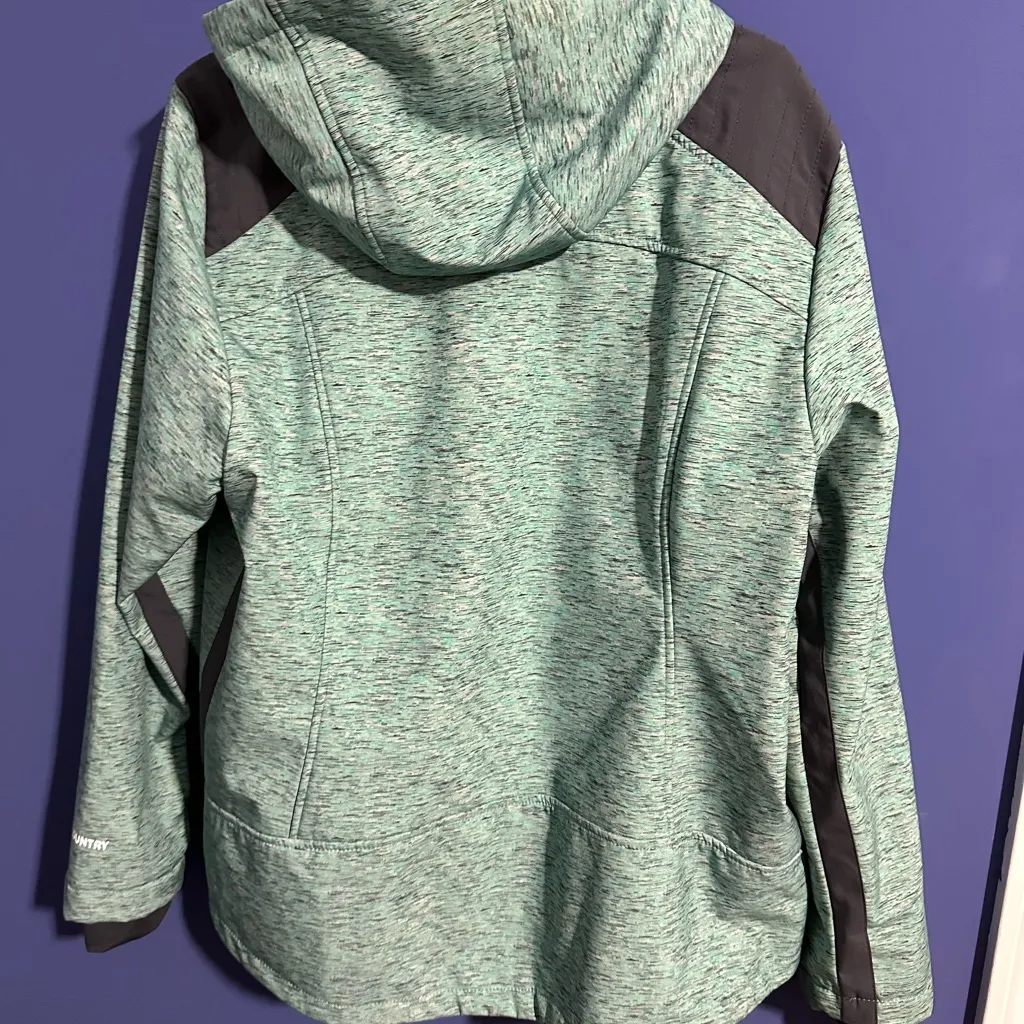 Grey Blue & Black Hooded Jacket Insulated Free Country XL Hiking Winter - Image 2