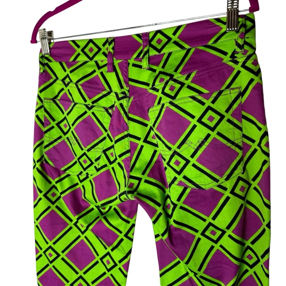 Loudmouth Golf Pants Women’s Purple Green Diamond 4 - Image 4