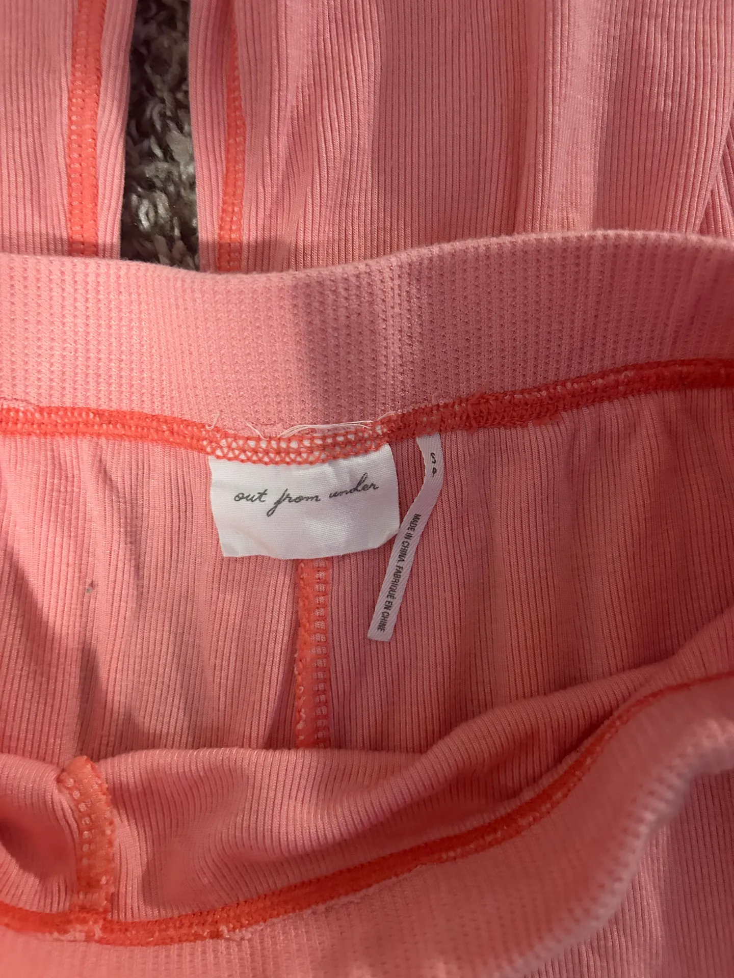 Out From Under Peach  Ribbed Flare Pants - Image 2