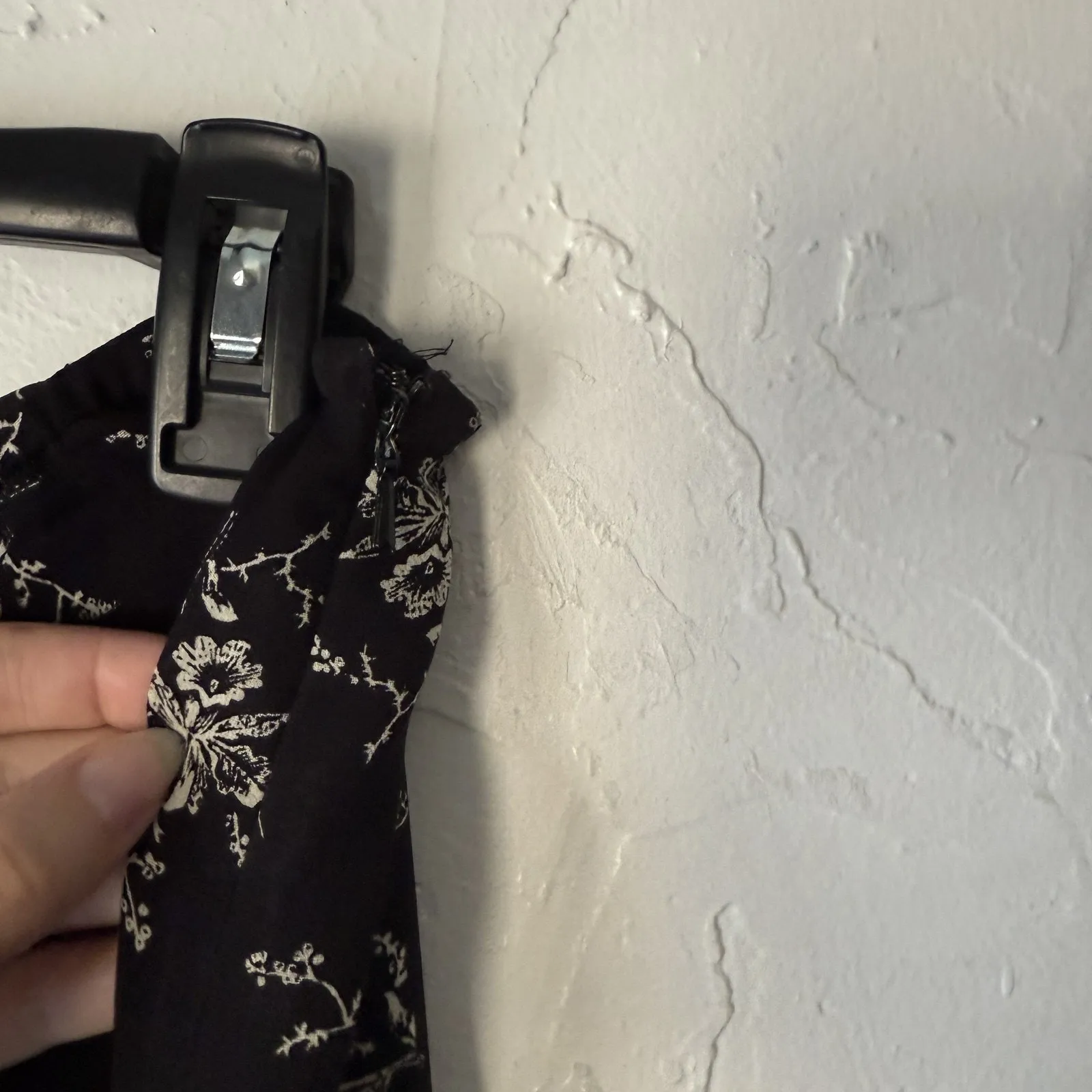 Talbots Skirt Y2k 10 Black White Floral Midi Side Zip Lined‎ Whimsigoth Witchy - Image 4