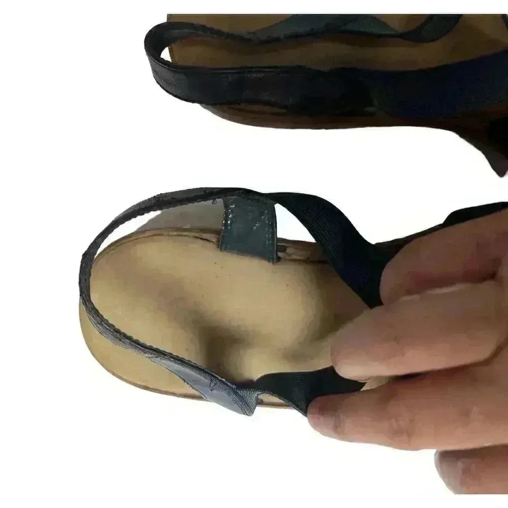 Rieker Women's Blue Beaded Embroidered Strap Sandal Size 39/8 - Image 11