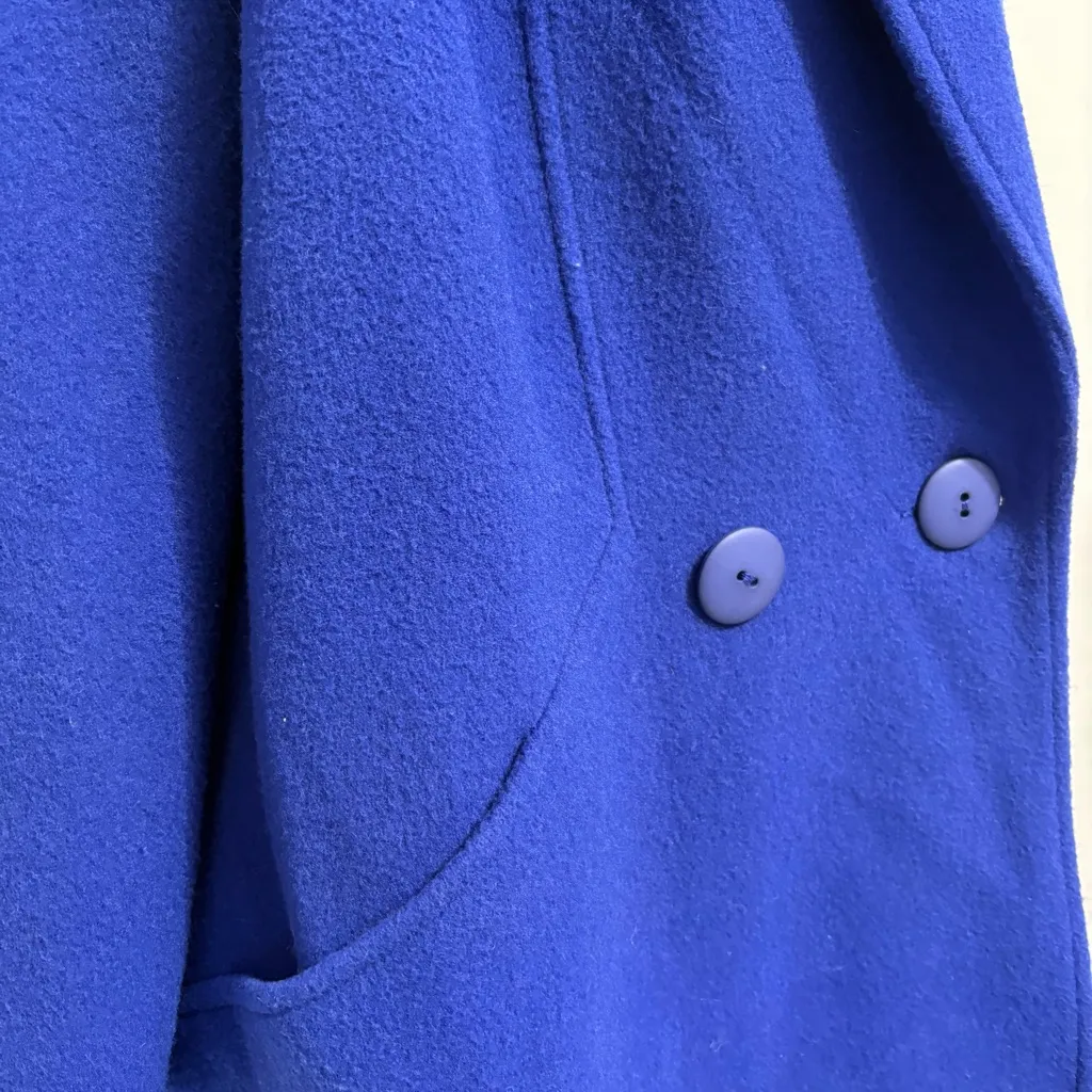 Vintage Sy’s Place Royal Blue Wool Blend Pea Coat Size L - Image 2