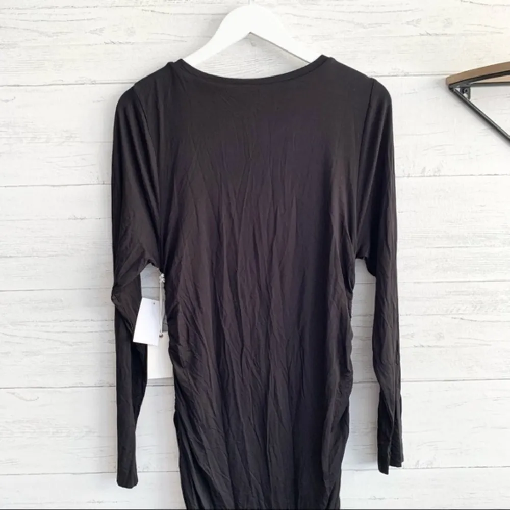 Good American Black Ruched Midi Dress - Image 11