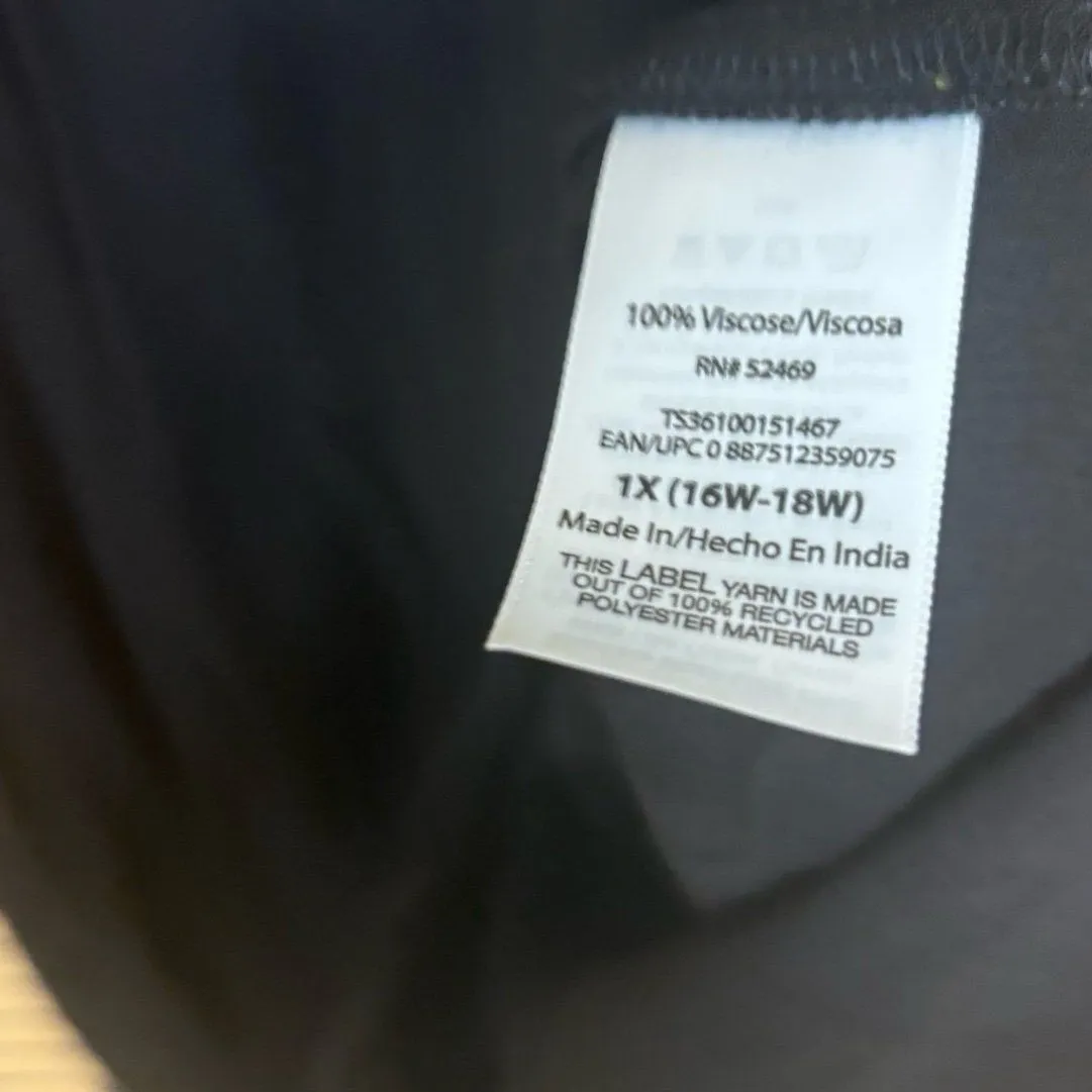 Terra & Sky Black Blouse Size 1X - Image 5