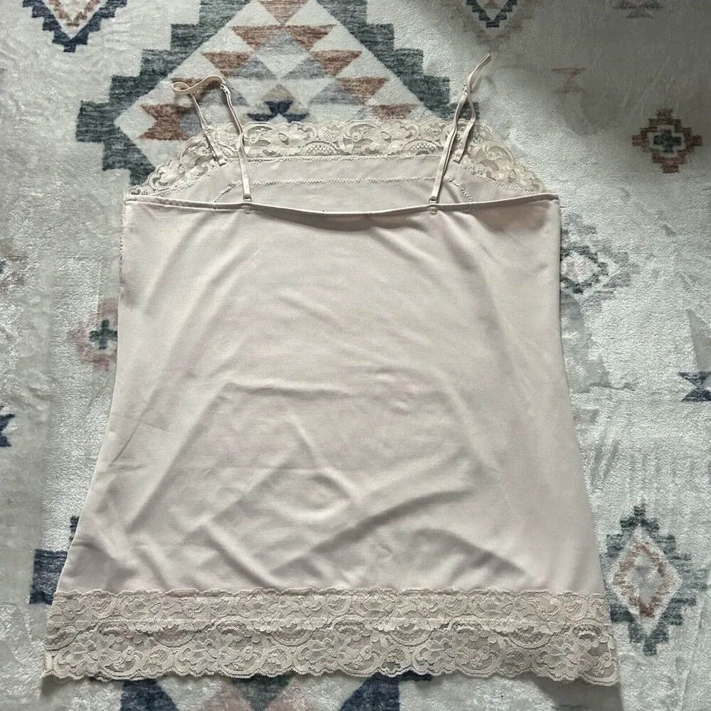 White House Black Market WHBM Camisole Cami Tank Babydoll Lace Pink Spaghetti - Image 9